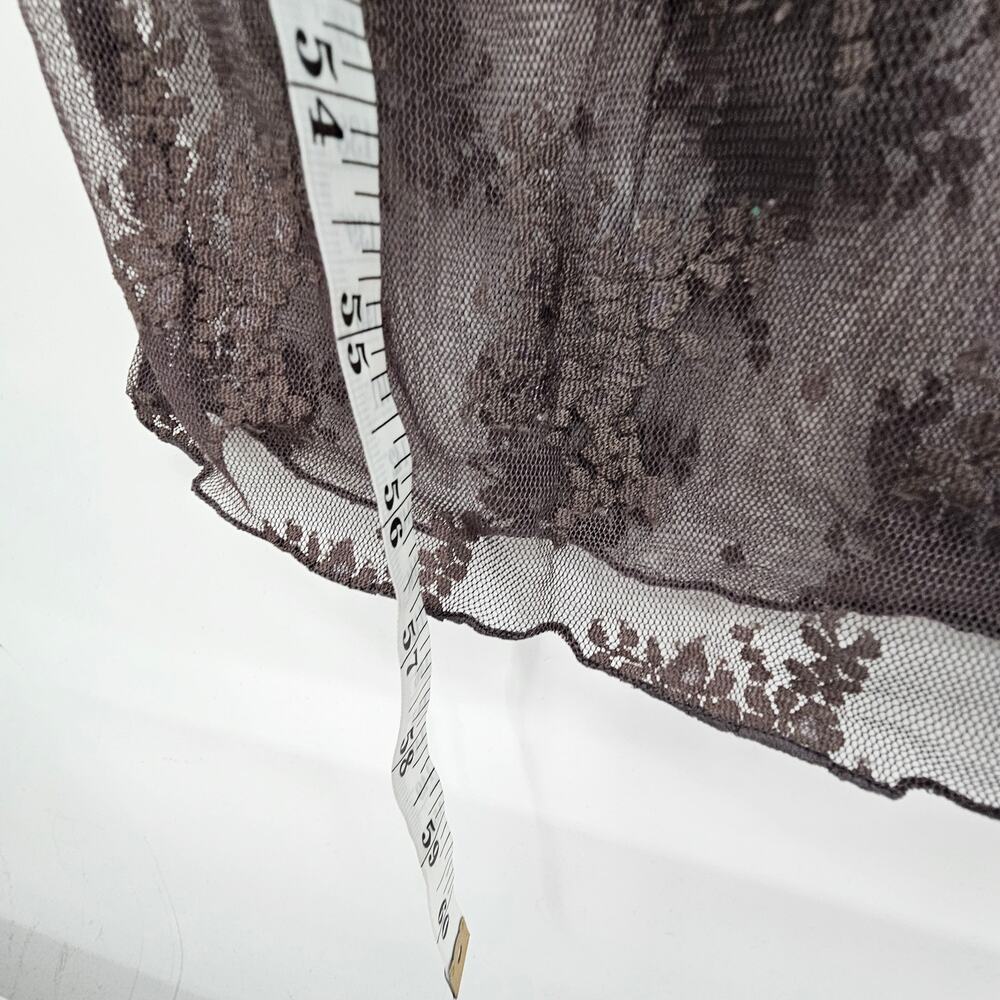 Free People Lady Lux Maxi Slip Dress Dark Gull Grey Sheer Lace Layering XS NWT - Picture 11 of 14